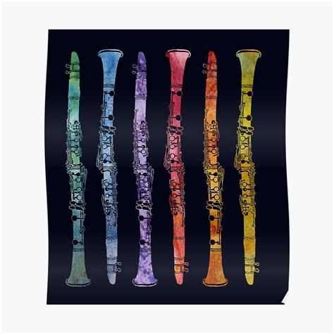 Rainbow Clarinets Poster By Paintboxcollage Redbubble
