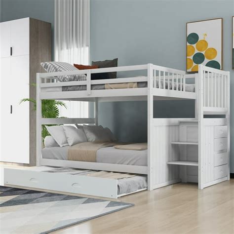 Churanty Full Over Full Bunk Bed With Twin Size Trundle For Bedroom