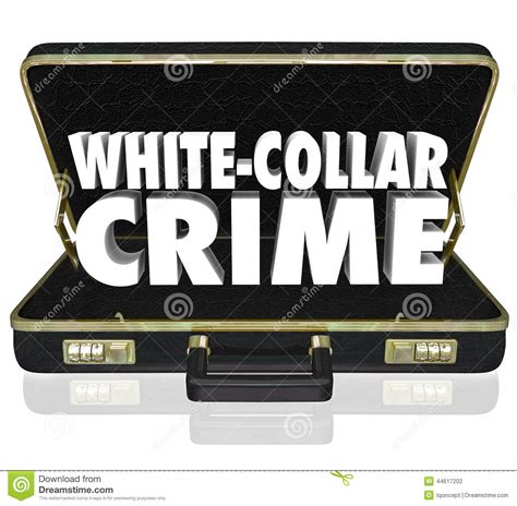 White Collar Crime 3d Words Briefcase Embezzle Fraud Theft Stock