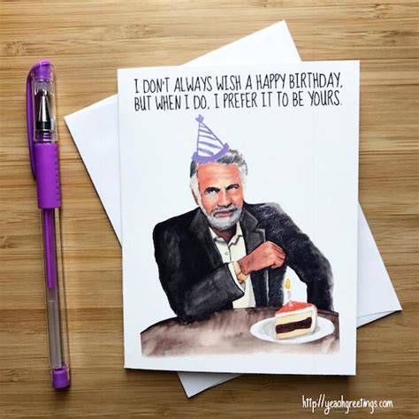 Most Interesting Man Birthday Card Dosequis Card Funny Etsy