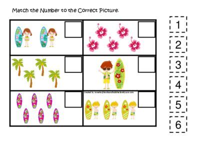 Hawaii tourism authority (hta) / tor johnson. At the Beach themed Match the Number Activity. Preschool ...