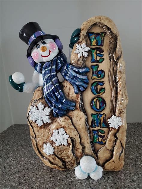 Snowman Welcome Sign Etsy
