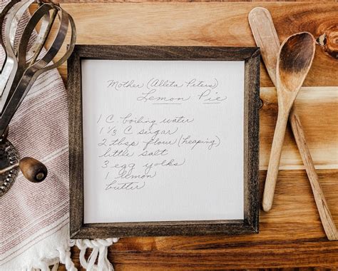 Handwritten Recipe Keepsake On Canvas Recipe Decor Etsy