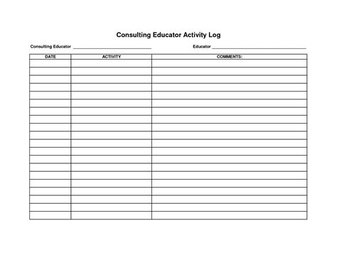 Log Templates Activity Log Template Excel Sales Report Template