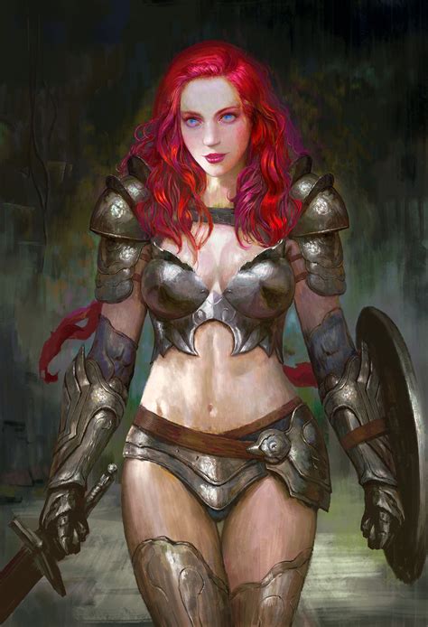 Artstation The Red Haired Woman Warrior Frank Lee Warrior Woman