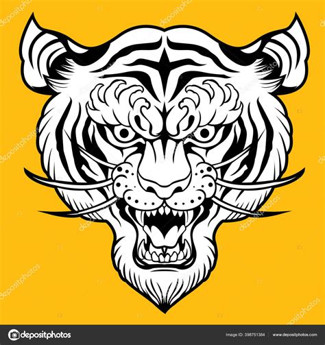 Tiger Angry Tiger Face Tiger Head Tiger Vector Tiger Tattoo Stock