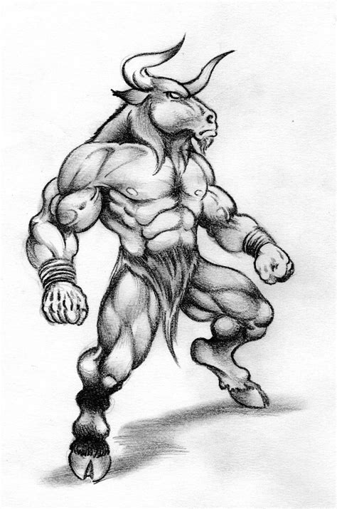 The Minotaur By Danbrenus On Deviantart Bull Tattoos Mythology