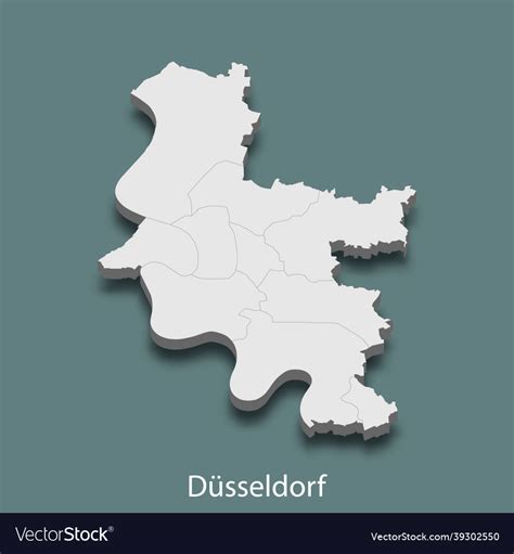 3d Isometric Map Of D Sseldorf Is A City Vector Image