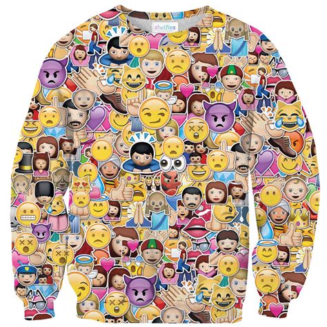 Emoji Madness Sweater Shelfies All Over Print Everywhere Designed