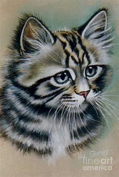 Cute Kitten Painting By Val Stokes