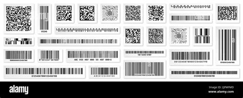 Set Of Product Barcodes And Qr Codes Identification Tracking Code