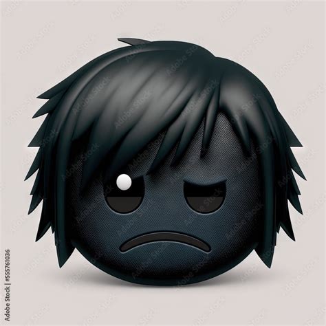 Emo Emoji With Black Hair And One Eye Closed Stock Illustration Adobe
