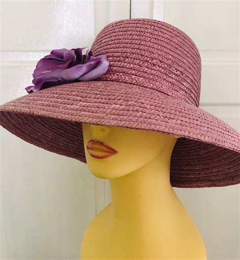 Ladies Lilac Purple Wide Brim Wedding Church Hat Etsy