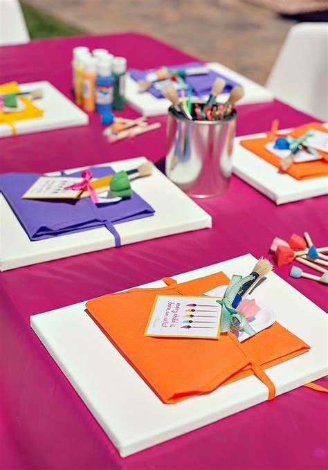 12 Birthday Party Craft Activities For Kids Aprons With Canvas And