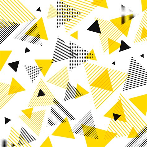 Abstract Modern Yellow Black Triangles Pattern With Lines Diagonally