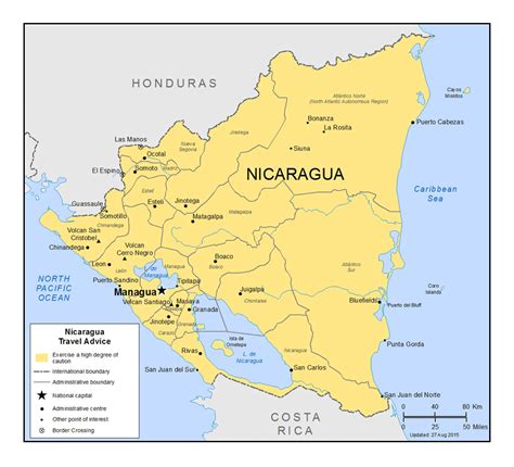 Nicaragua Map With Cities Vero Beach Florida Map