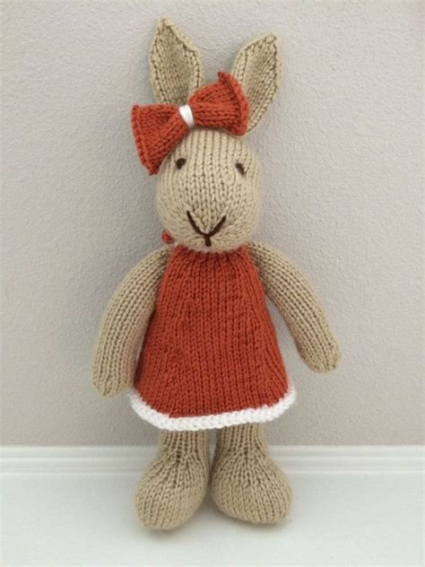 Knitted bunny is a downloadable pattern valued at. Knitted Bunny Rabbit Stuffed Toy in Dress - Stuffed Bunny ...