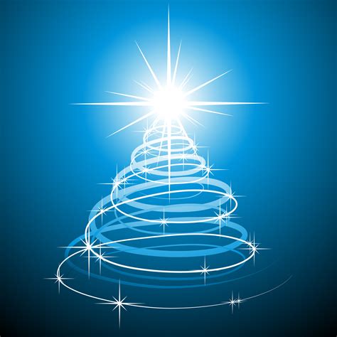 Christmas Illustration With Abstract Tree On Blue Background 345644