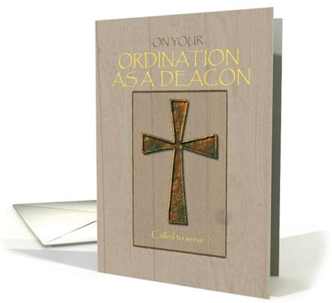 Deacon Ordination Congratulations Metal Cross On Wood Card Diy