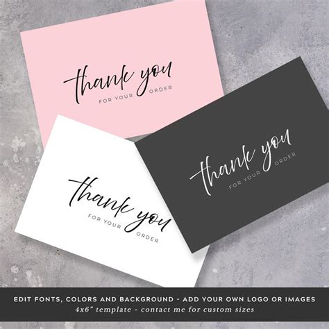 Your support and trust in us are much appreciated. Thank You For Your Order Card Template Printable Business ...