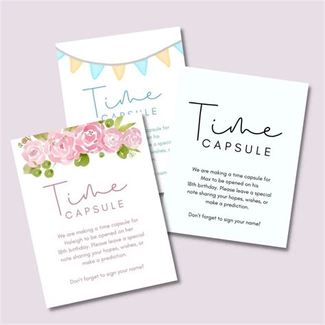 Free First Birthday Time Capsule Printables
