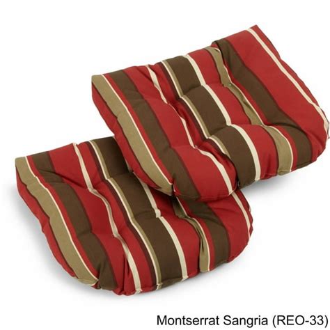 19 inch u shaped outdoor spun polyester tufted dining chair cushion set of 2 monserrat