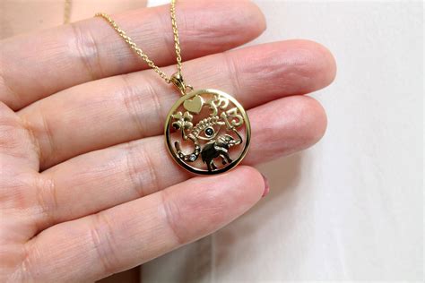 Lucky Symbols Pendant Necklace Goldsilver Medallion Etsy