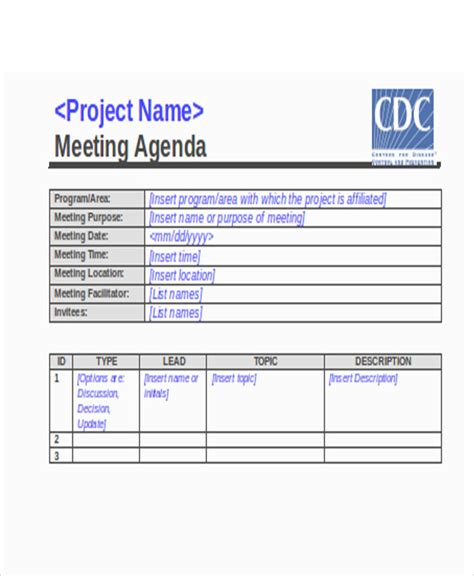 action agenda templates   word  format
