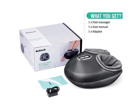 Nekteck Shiatsu Foot Massager Machine With Soothing Heat Deep Kneading Therapy Air Compression