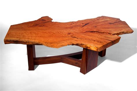 Hand Crafted Live Edge Beech Slab Coffee Table By J Holtz Furniture