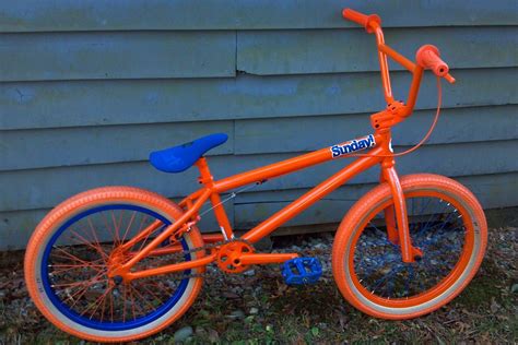 Orange And Blue Bmx Mountain Bike Mt Bike Bmx Bicycle Vintage Bmx