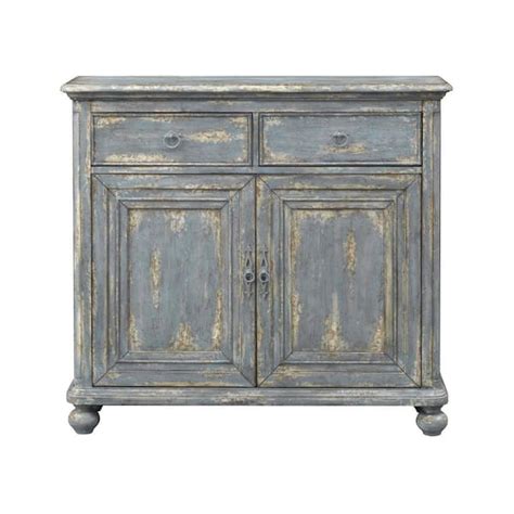 Coast To Coast Accents Joline Aged Blue Accent Cabinet With 2 Drawers