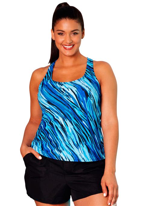 Racerback Tankini Top By Aquabelle Plus Size Active And Swimwear Full
