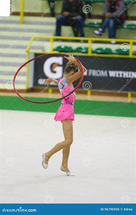 Athlete Performing Her Hoop Routine Editorial Photo Image Of Object Participate 96796936