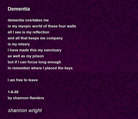 Dementia Dementia Poem By Shannon Wright