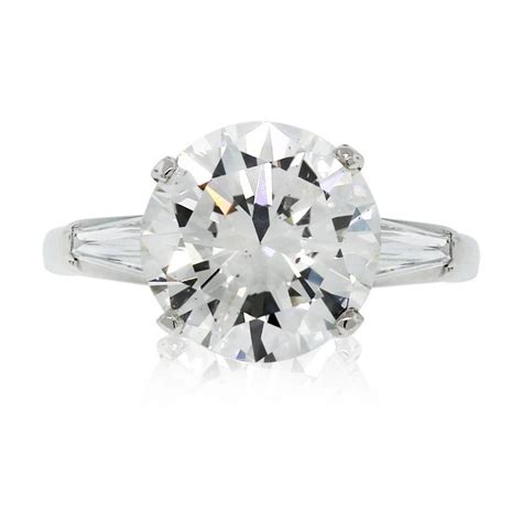 Round diamond engagement rings and the brilliant diamond cut. Platinum 3.57ct Round Brilliant & Baguette Diamond ...