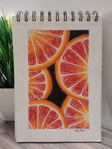 Juicy Grapefruit Drawing By Me In 2023 Colored Pencil Artwork Ideas