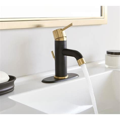The spout and the handles on either side go in separate holes to make it. Glacier Bay Modern Single Hole Single-Handle Low-Arc ...