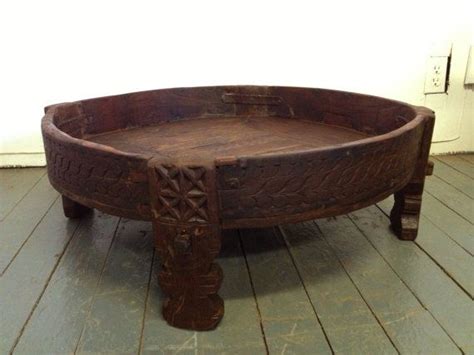 Vidaxl solid teak wood coffee table resin 39.4 end side stand couch table. Antique Teak Coffee Table Grinder Grain Chakki 1800s ...