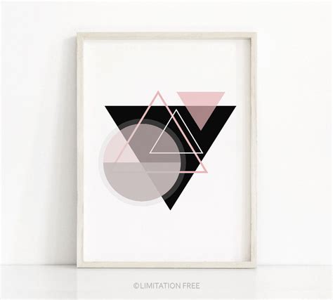 Abstract Geometric Art Print Geometric Poster Teal Art Shape Art