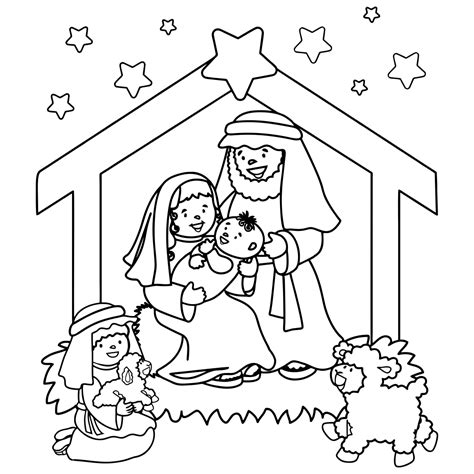 Best Printable Christmas Nativity Coloring Pages Pdf For Free At