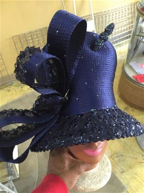 Navy Louise Dpatterson Couture By Joyce Richardson Elegant Hats