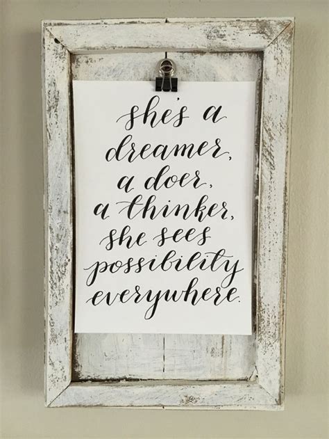 Shes A Dreamer A Doer A Thinker Hand Lettered Etsy Quote Prints