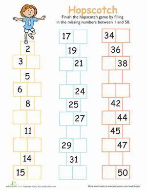Missing number worksheet with number line. Hop to the Missing Numbers | Worksheet | Education.com ...