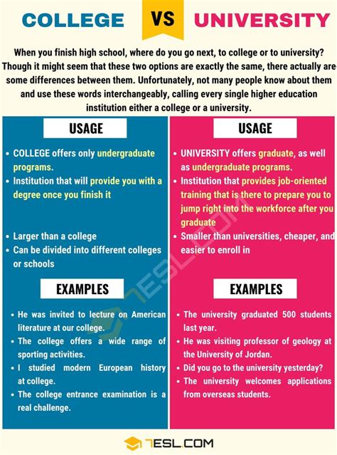 College Vs University Useful Differences Between College And