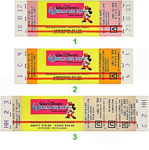 Walt Disney's World on Ice Vintage Concert Vintage Ticket ...