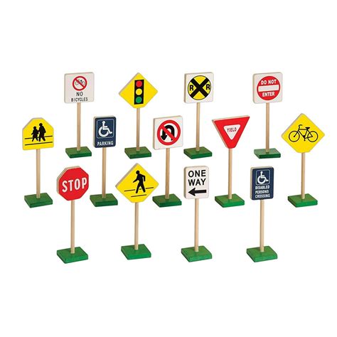 7 Block Play Traffic Signs Childrens Educational Toys For Traffic