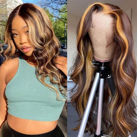 Highlight Human Hair Body Wave Lace Front Wigs Hlwbbw
