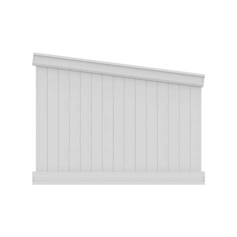 Freedom Emblem 6 Ft To 5 Ft H X 8 Ft W White Vinyl Flat Top Fence Panel