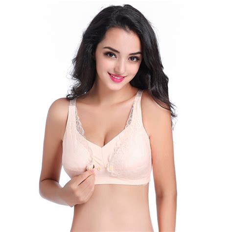 Sexy Maternity Lace Nursing Bra Front Open Wireless Pregnant Bras For